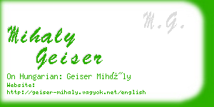 mihaly geiser business card